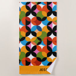 BOHO Chic Pattern Vibrant Mid Century Modern Name  Strandlaken