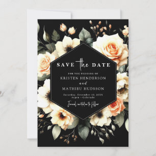 Boho Chic Peach bruiloft Save The Date