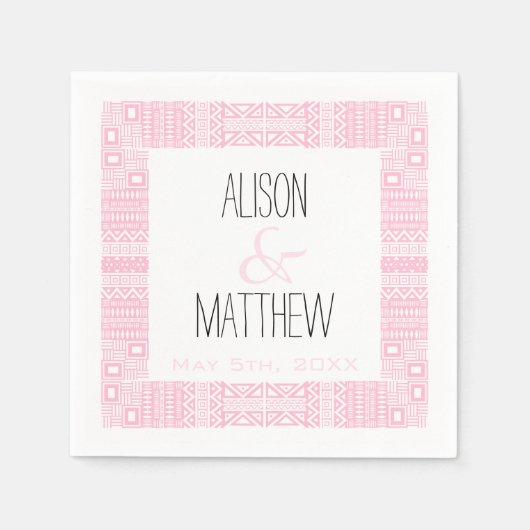 Boho-chic Personalized Wedding Paper Napkins 1 Servetten (Voorkant)