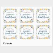 Boho Chic Perzik Bloem Bruidsfeestje Vierkante Sticker (Vel)