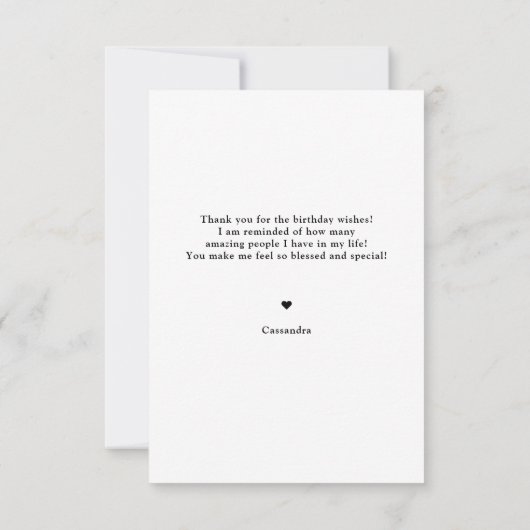 Boho Chic Photo Merci d'anniversaire (Dos)