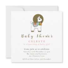 Boho chic pinata llama baby shower nodigkaart