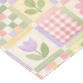 Boho Chic Pink & Green Quilt Floral Patchwork Tafelkleed (Gekanteld)