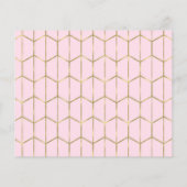 Boho Chic Pink Hexagon Gold Geometric Save Date (Achterkant)