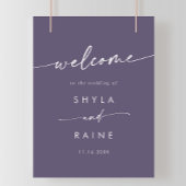 Boho Chic Plum Paarse DIY bruiloft welkom teken Poster