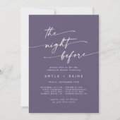 Boho Chic Plum Purple Dîner Invitations (Devant)
