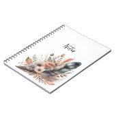 Boho Chic Plumes et fleurs Carnet pour elle (Côté gauche)
