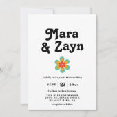 Boho Chic Retro 70's huwelijk Kaart (Voorkant)