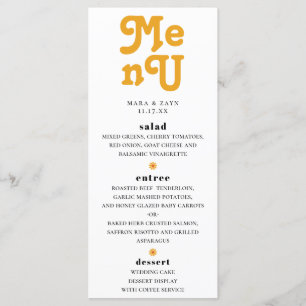 Boho Chic Retro 70's huwelijk Menu