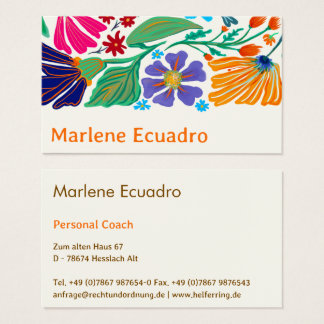 Boho Chic Retro Bloem Handgemaakt Patroon   Visitekaartje
