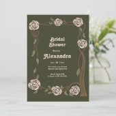 Boho Chic Retro Bloemen Retro Bruidszaaier Kaart (Staand voorkant)