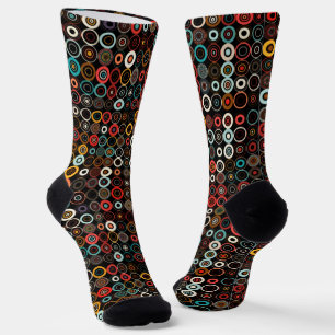Boho Chic Retro Cirkels Patroon Abstracte Sokken