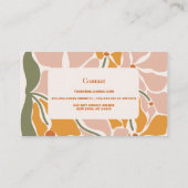 Boho Chic Retro Floral Visitekaartje (Achterkant)