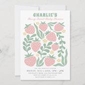 Boho Chic Retro Kleurrijke Aardbei Baby shower Kaart (Voorkant)