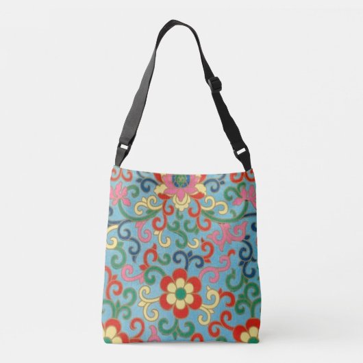 Boho Chic Retro Oosterse Bloemen Crossbody Tas (Achterkant)