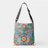 Boho Chic Retro Oosterse Bloemen Crossbody Tas (Voorkant)