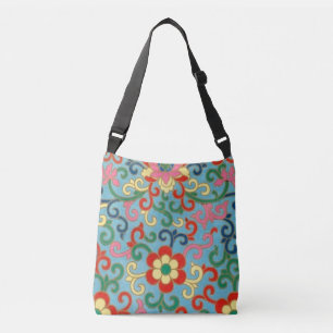 Boho Chic Retro Oosterse Bloemen Crossbody Tas