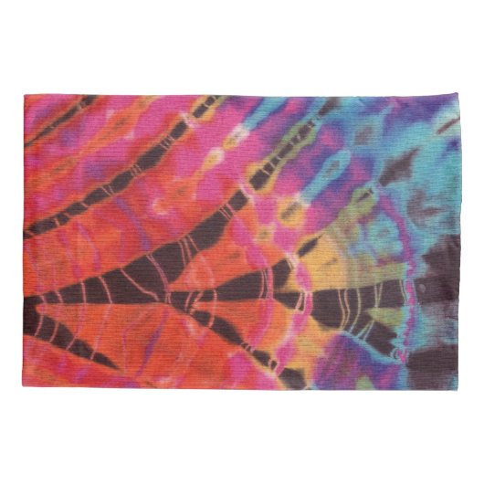 Boho Chic  Retro Pink Blue Batik Tie Dye Kussensloop (Achterkant)