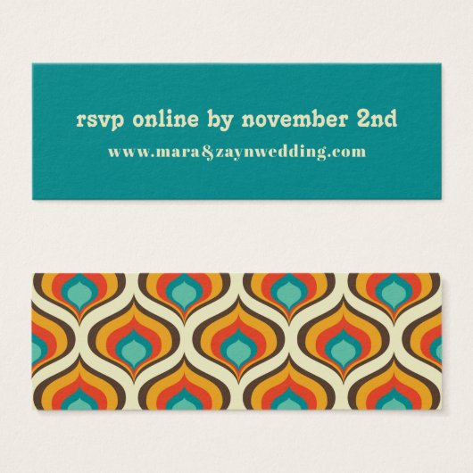 Boho Chic Retro Site Mariage RSVP (Devant & derrière)
