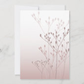 Boho Chic Roos Gold Botanical Wedding Kaart (Achterkant)