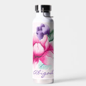Boho Chic rose floral bouteille d'eau (Gauche)