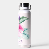 Boho Chic rose floral bouteille d'eau (Arrière)