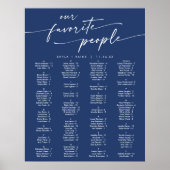 Boho Chic Royal Blue afdrukbare zitkaart Poster (Voorkant)