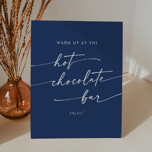 Boho Chic Royal Blue Hot Chocolate Bar Reclamebord Met Voetstuk