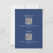 Boho Chic Royal Blue QR-code Details RSVP Kaartje (Achterkant)