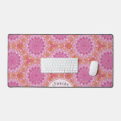  Boho Chic Roze Goud Wit Mandala Bureaumat (Keyboard & Muis)