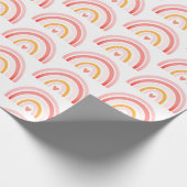 Boho chic roze regenboog patroon wrapping papier (Hoek)