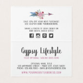 Boho Chic Rustic Feather Arrow Floral bedankt Kaart (Binnenkant ongevouwen)