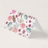 Boho Chic Rustic Feather Arrow Floral bedankt Kaart (Achterkant)