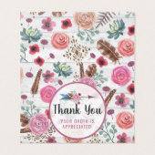 Boho Chic Rustic Feather Arrow Floral bedankt Kaart (Buitenkant ongevouwen)