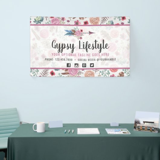 Boho Chic Rustic Feather Arrow Waterverf Bohemian Spandoek (Beurs)