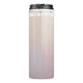 Boho Chic Rustieke Koe Schedel Bloemen Boheemse Cu Thermosbeker (Achterkant)