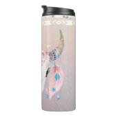 Boho Chic Rustieke Koe Schedel Bloemen Boheemse Cu Thermosbeker (Geroteerd rechts)