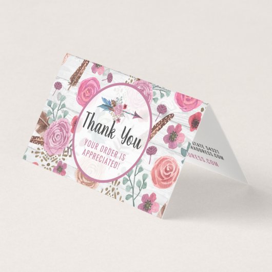 Boho Chic Rustique Flèche Flore Merci (Front)