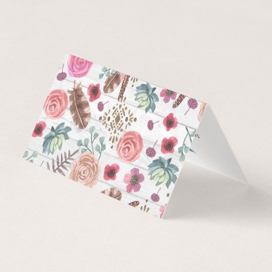 Boho Chic Rustique Flèche Flore Merci (Back)