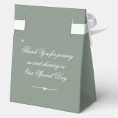 Boho Chic Sage Green Elegant Dank u bruiloft Bedankdoosjes (Achterkant)