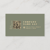 Boho Chic Sage Green & Gold Bold Typografie Visitekaartje (Achterkant)