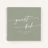 Boho Chic Sage Green Mariage Livre d'or (Devant)