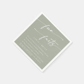Boho Chic Sage Green Wedding Fun Fact Napkins Servet (Hoek)