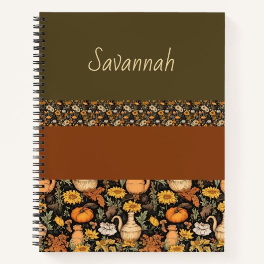 Boho-Chic Sage & Rust Bullet Journal (Devant)