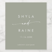 Boho Chic Sage Vert Mariage Vins Étiquettes (Étiquettes simples)