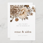 Boho Chic Save the date, Woodland Save the date (Voorkant / Achterkant)