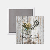 boho chic schuur hout roestig landelijke bruiloft magneet (Voorkant / Achterkant)