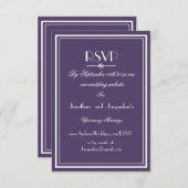 Boho chic script courriel site web Mariage carte R (Devant / Derrière)