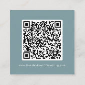 Boho Chic Seafoam Blauwgroen Bruiloft QR Code RSVP Informatiekaartje (Achterkant)