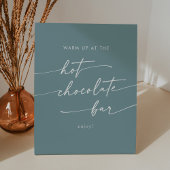 Boho Chic Seafoam Blauwgroen warme chocoladereep Reclamebord Met Voetstuk